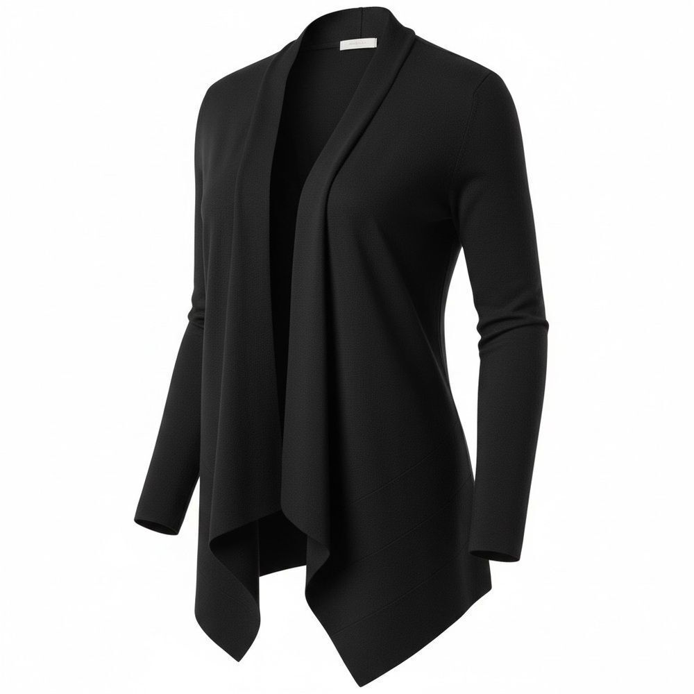 EUC - New York & Co Women’s Black Long Sleeve Cardigan Shawl - Size Large - Picture 3 of 8